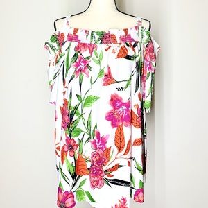 INC off the shoulder top floral 2X
